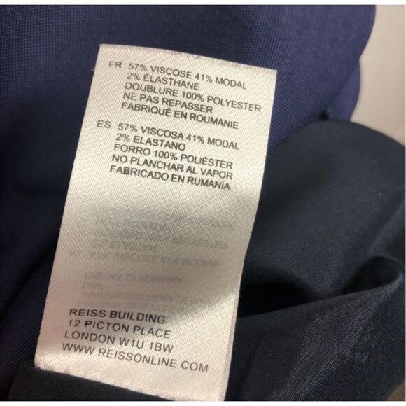 Reiss Navy Dress Angel Fitted Panel Short Sleeve size 8 - Picture 6 of 10